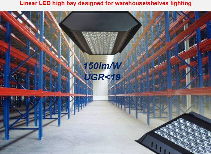 Cheap 100w 150w 200w top quality linear high bay light for warehouse Rack aisle workshop