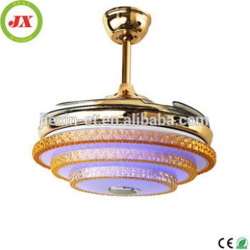 Hot Selling round chandelier invisible ABS blades ceiling fan light with remote control