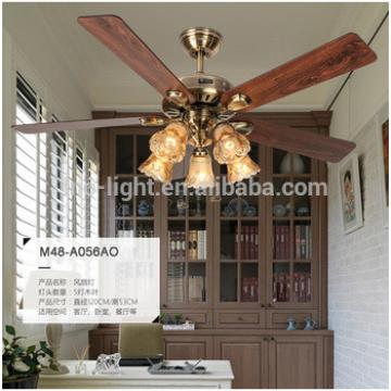 48&quot; wood blade ceiling fan with light for home decorate E27