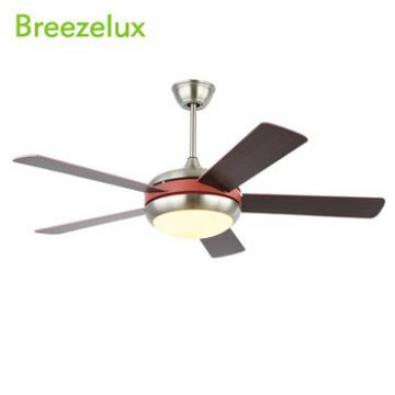 2018 Hot Selling 52inch remote control round chandelier wood grain blades ceiling fan with light