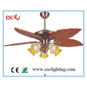 52&#39;&#39; inch ceiling fan light 5blade ceiling fan wood blade ceiling fan with light