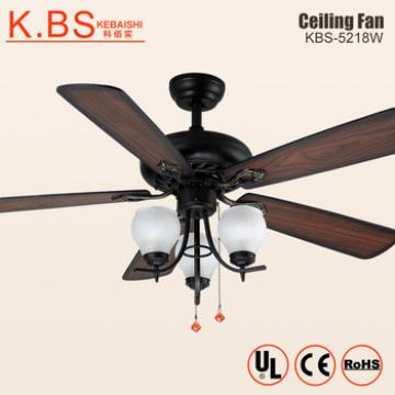 Antique Style Decorative Wood Blade Fan 3 Milk White Lamp Ceiling Fan With Light