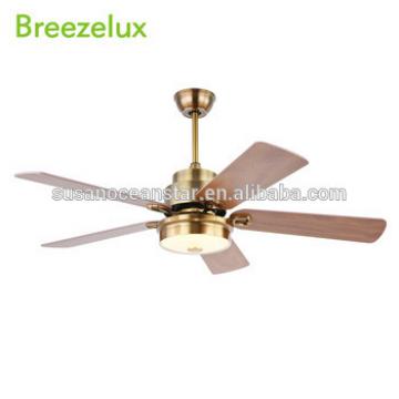 Hot sale 220v 70W indoor 52 inch wood blades vintage led light ceiling fan