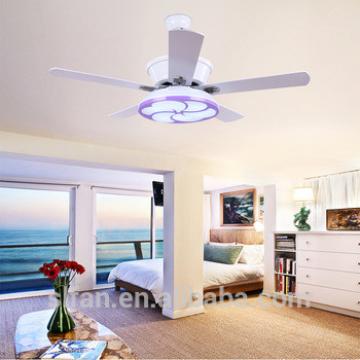 52" decorative ceiling fan with 5 pieces reversible wood blades niskel brush finish remote control