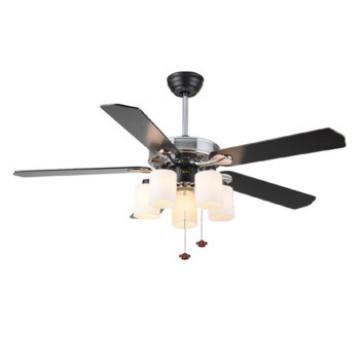 52" wood blade ceiling fan with lights and pull cord control
