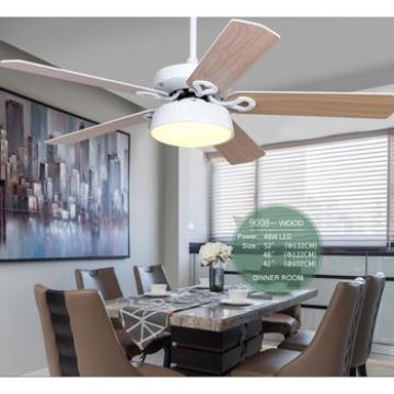 52" ceiling fan Black/brown wood blades and glass light kits for dining room modern style fancy fan
