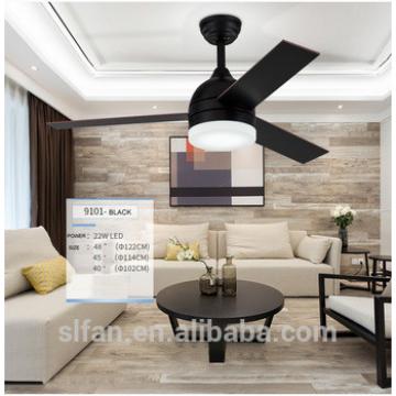 48'' wood blade ceiling fan in brush nickel finish with LED light kits and remote control Malaysia style