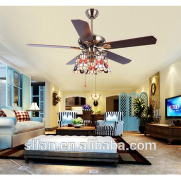 52 inch wood blade ceiling fan in bronze finished with 5 pieces reversible blades and light kits with glass lampshade
