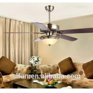 52" antique brass ceiling fan with single led light kit and 5pieces reversible wood blade remote control