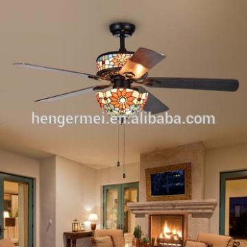 Best American Or European Style Ac Suspended Branded Tiffany Style Ceiling Fan With Light Kit