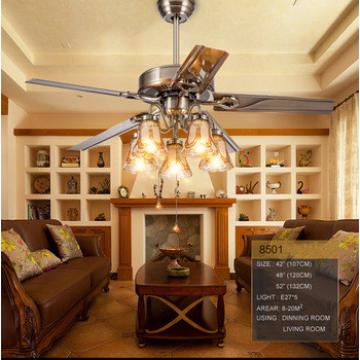 52 inch copper fan European style remote control iron blade giant ceiling fan with light