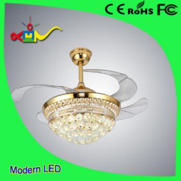 3 layers crystal speed adjustable remote controledl modern modern ceiling fan with led light