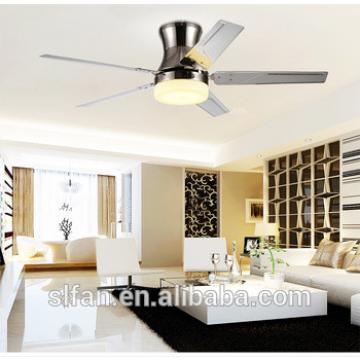 52" brush nickel finish ceiling fan with single led light kit and 5pieces reversible iron blade remote control