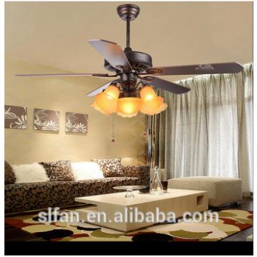 52 inch strong wind ceiling fan in brown finish with 5 pieces reversible blades and light kits