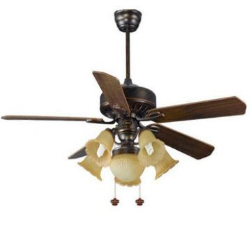 52 inch classic design ceiling fan light with 5 pieces reversible wood blades pull cord control