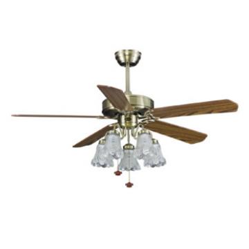 52" inch flush mounted ceiling fan with light pull cord control CE approved