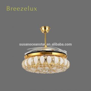 2018 hidden blade ceiling fan chandliers luxury crystal big crystal chandelier