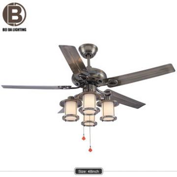 European Style iron blade Living Room Restaurant LED Light Ceiling Fan w/ Remote
