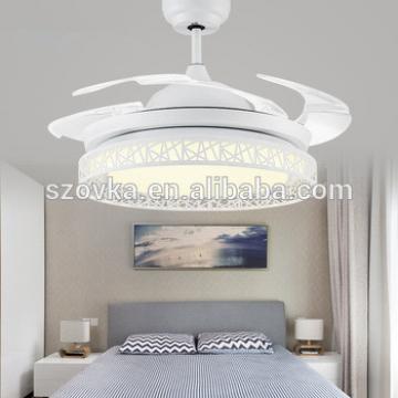 Modern simple Bird&#39;s Nest remote control invisible blade ceiling fan with LED light