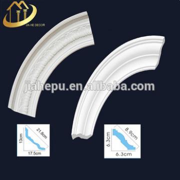PU /polyurethane foam carved arc cornice moulding for ceiling design use for light or fans holder or fixture and base