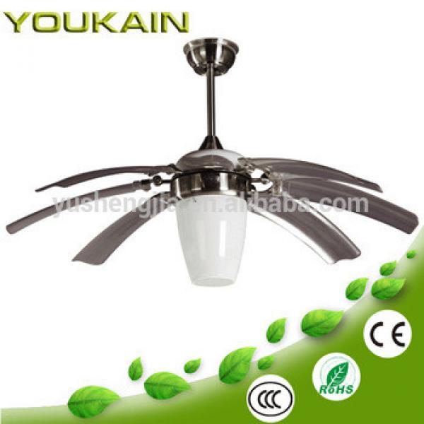 Eight blades two light 70w ac motor flying hidden blade ceiling fan with remote control