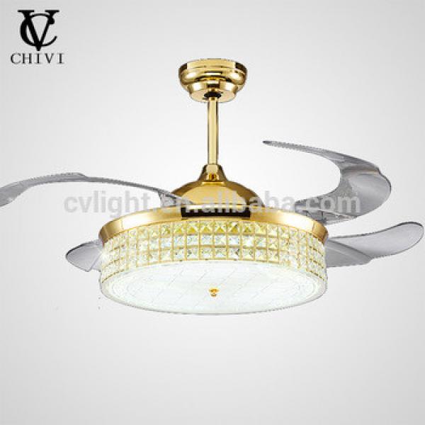 High quality fancy crystal 42 inch 36W LED remote controlled ceiling fan with light