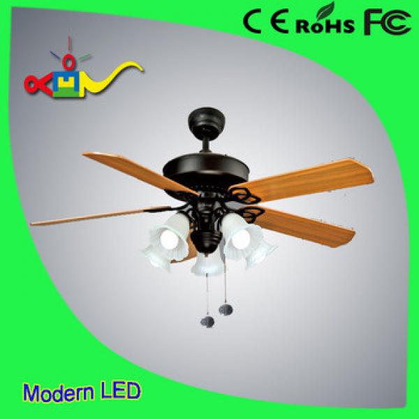 Remote control decorative ceiling fan with e27*5 lights 5 plywood blade