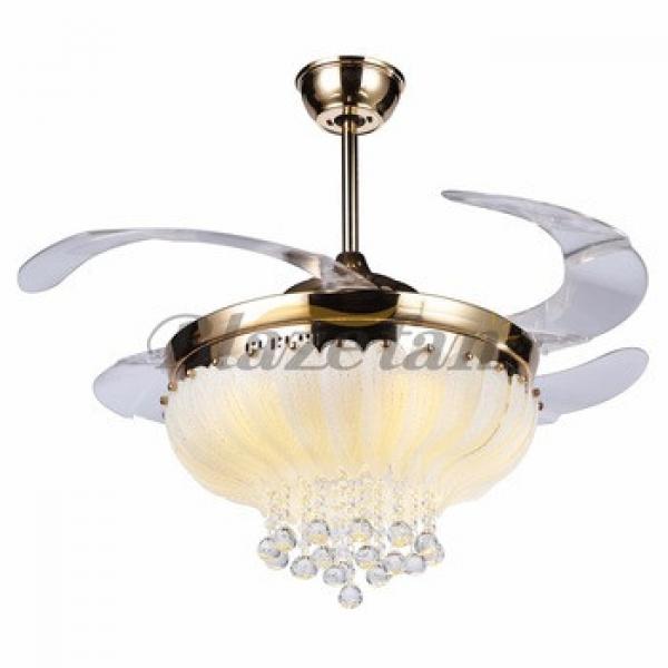 42 inch decorative led lighting ceiling fan with hidden blades 4 blade 153*18 moter 42-8988