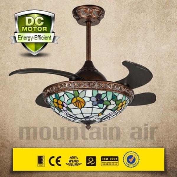 New model BLDC ceiling fan with LED light and hidden blades