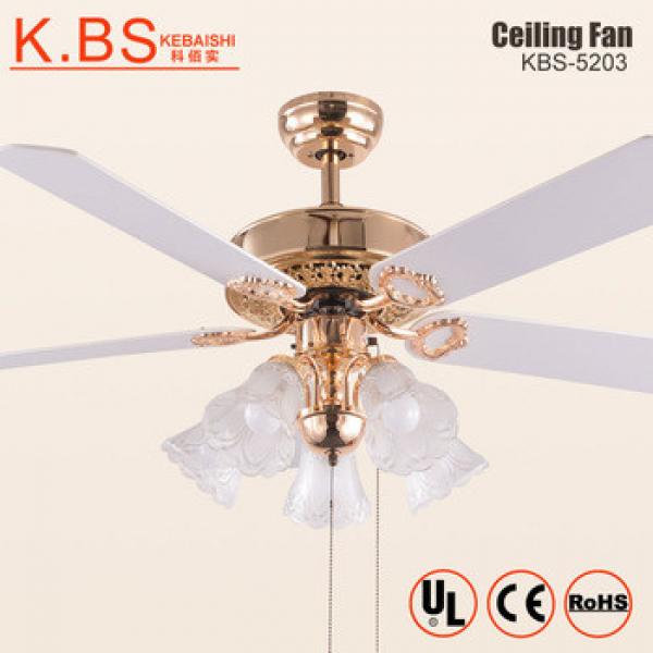 Best Selling Decorative Glass Lampshade Sitting Room 110V No Nosie Ceiling Fan Light