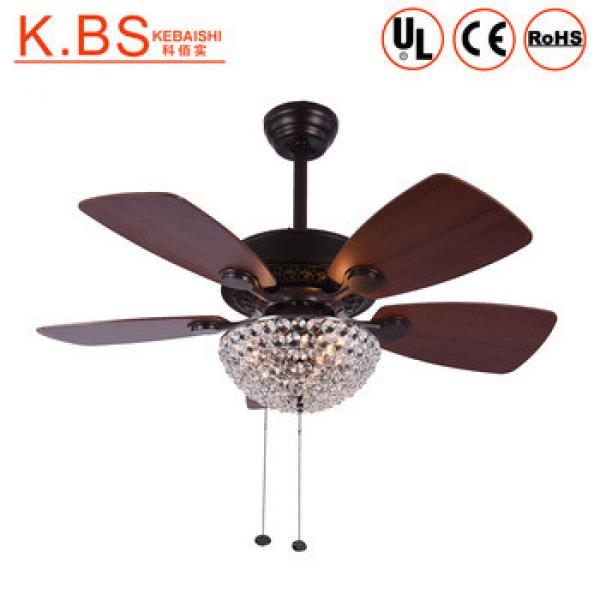 Home Decoration Fancy Crystal Plywood Blades Ceiling Fan With Light