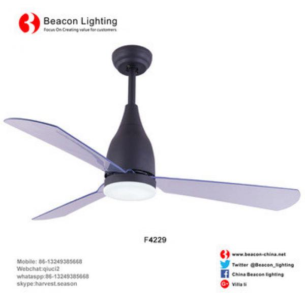 good quality low price 42&quot; Black body clear plastic fan blade PC shade Led Ceiling Fan lamp Wholesale Factory price