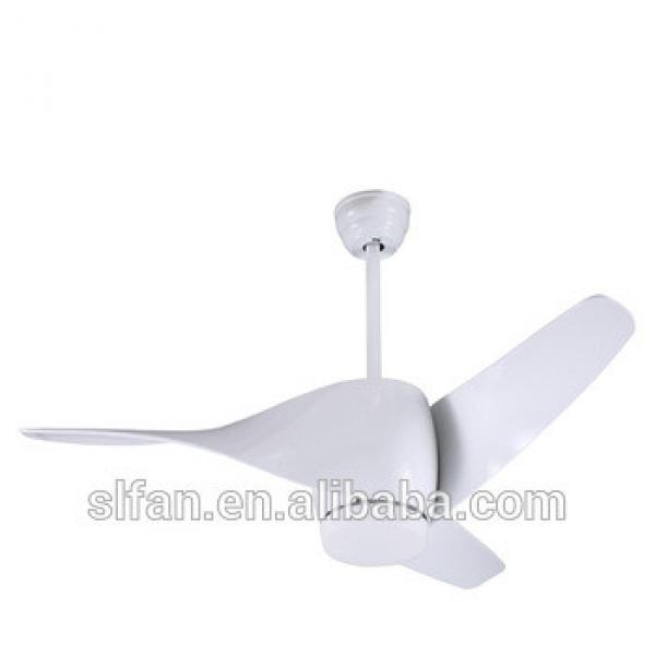 52 inch white color low profile plastic blade DC ceiling fan with led light kit remote control