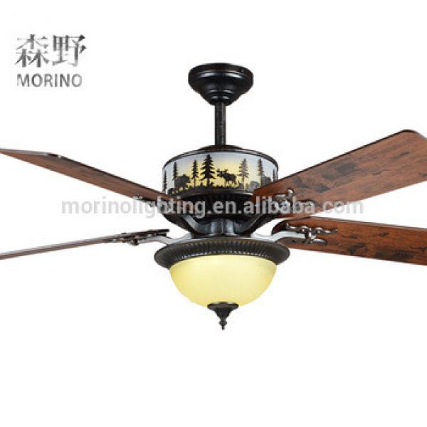 American Country style rechargeable electric led ceiling fan lamp