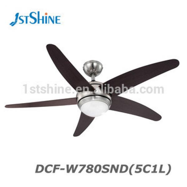 52 Inch 5 MDF Blade 1 LED Light Remote Control Wood Ceiling Fan