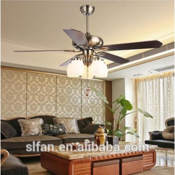 52 inch European style modern design ceiling fan light with reversible timber blades in bronze finish