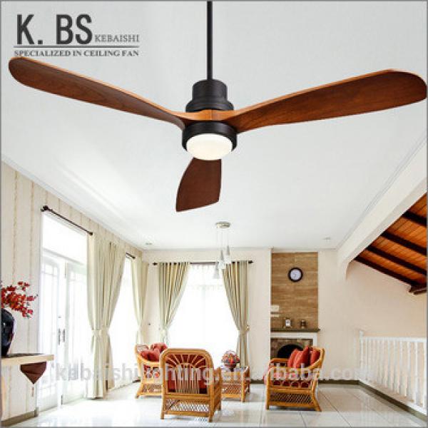 2018 New Products Professional factory Simple 3 Solid Wood Blades Ceiling Fan With Light