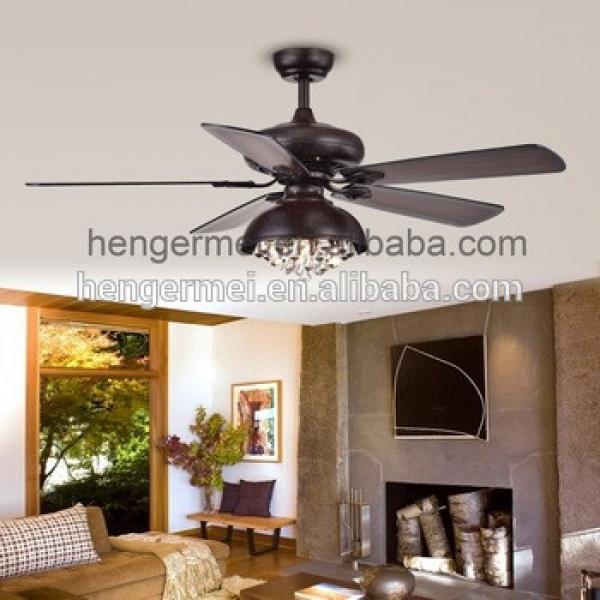 2017 New Arrival Stylish Remote Control Air Cool Industrial Luxury Crystal Ceiling Fan With Light