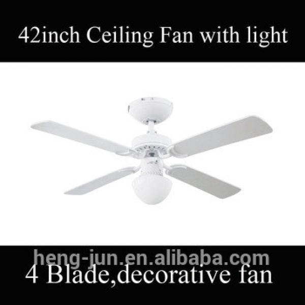 42inch decorative 4 blade ceiling fan with light