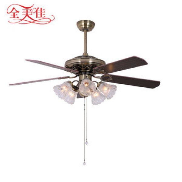 Five-light five-blade indoor wood blades 220 volt ceiling fan for rooms up to 20 square feet