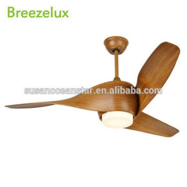 Hot Sale European Style Glass Lampshade LED 12W Ceiling Lamp Fan Remote Control Brown ABS Blade Ceiling Fan With Light