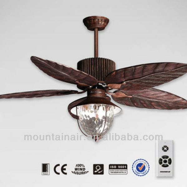 Wood hand craft blade ceiling fan lamp
