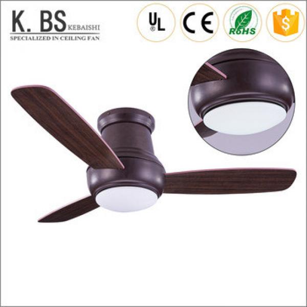 hot selling 42inch brown wood blade modern remote control ceiling fan 18w led pendant light