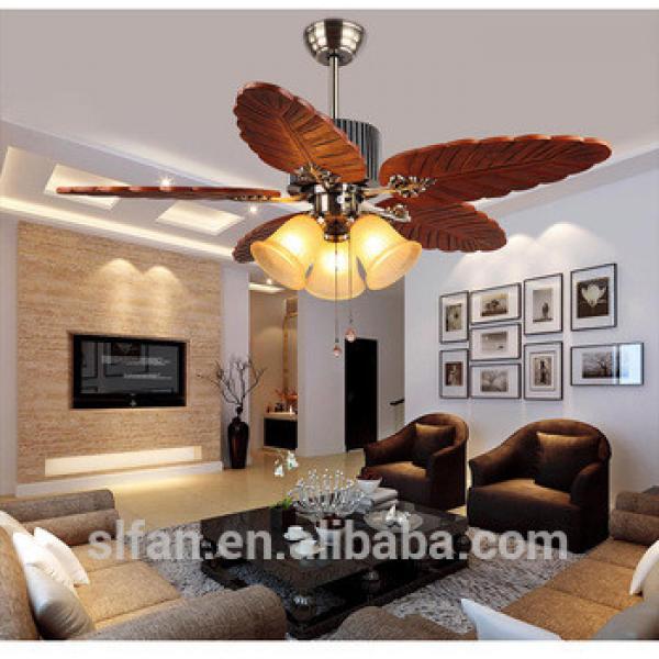 48 inch ceiling fan with 5 pieces wood blade glass led light,CE,UL approves energy saving