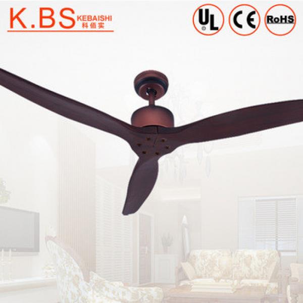 Modern Electric Motor Dark Red Timber Blades Ceiling Fan Without Light