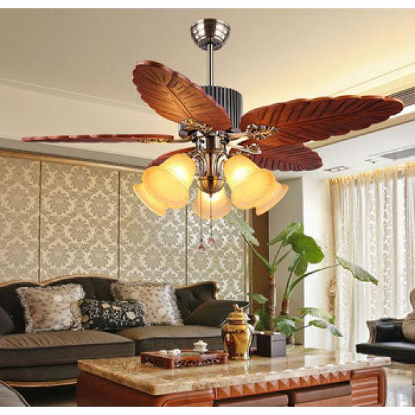 48 inch wood blade indoor ceiling fan with light pull cord control American style