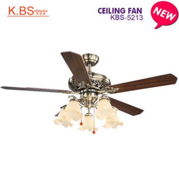 Indoor Decorative Wood Electric Fan Home Appliance Ceiling Fan With Light