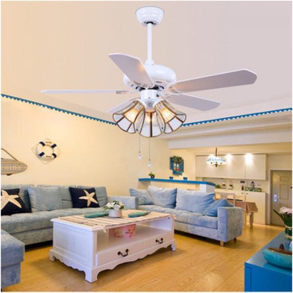 52&quot; white finish ceiling fan with five pieces reversible wood blade pull rope control