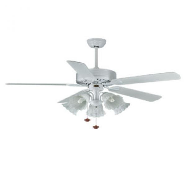 52 inch ceiling fan with light pull cord control CE approved wood blade