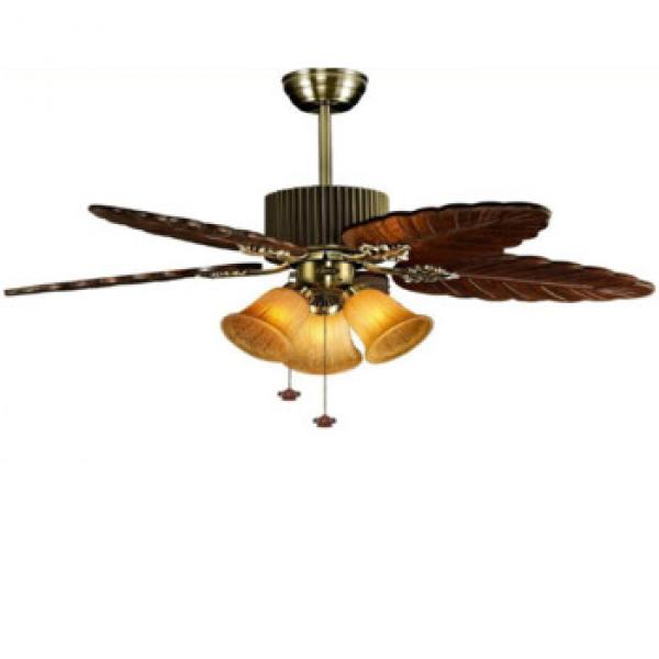 52 inch save energy design ceiling fan with light in bronze finish,5 wood blades by rope control